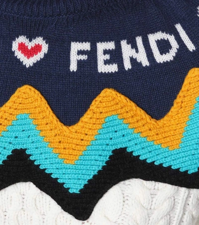 Shop Fendi Wool And Cashmere Sweater In White