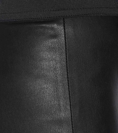 Shop Dolce & Gabbana Leather Leggings In Black