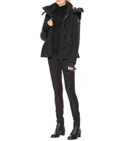 Shop Moncler Entova Fur-trimmed Down Jacket In Black
