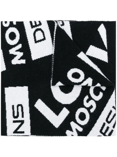 Shop Love Moschino Logo Scarf In Black