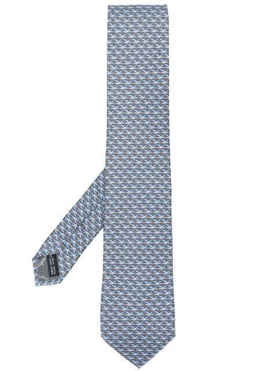 Shop Ferragamo Salvatore  Duck Print Tie - Grey