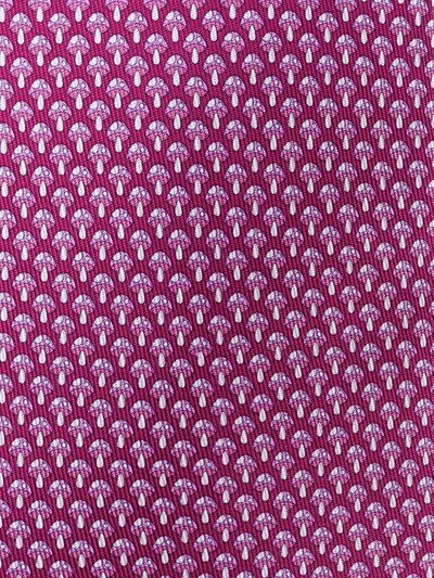 Shop Ferragamo Salvatore  Mushroom Print Tie - Pink & Purple