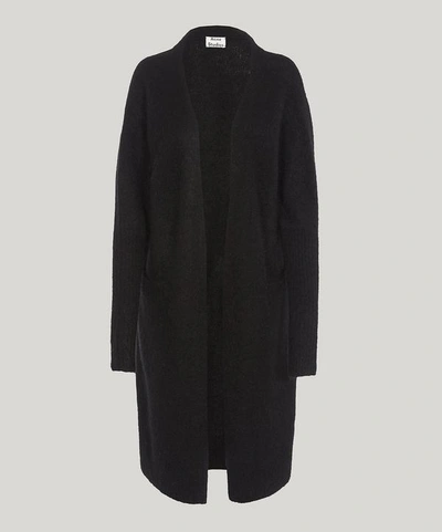Shop Acne Studios Raya Hairy Wool-blend Cardigan In Black