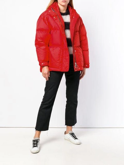 Shop Ienki Ienki Belted Puffer Jacket - Red