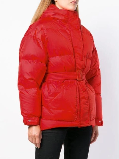 Shop Ienki Ienki Belted Puffer Jacket - Red