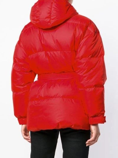 Shop Ienki Ienki Belted Puffer Jacket - Red