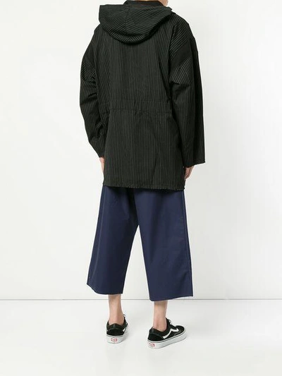 Shop Facetasm Striped Pullover Jacket In Black