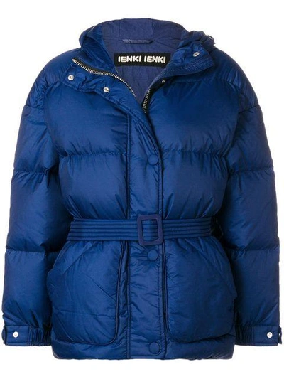 Shop Ienki Ienki Belted Puffer Jacket - Blue