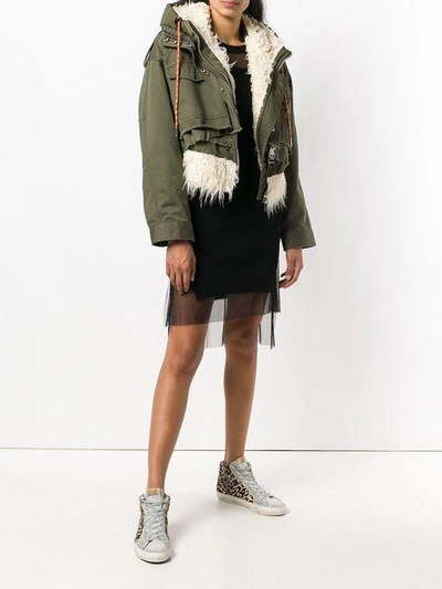 Shop Diesel Cropped Parka - Green