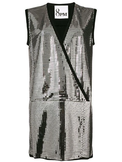 Shop 8pm Sequinned Party Dress - Metallic