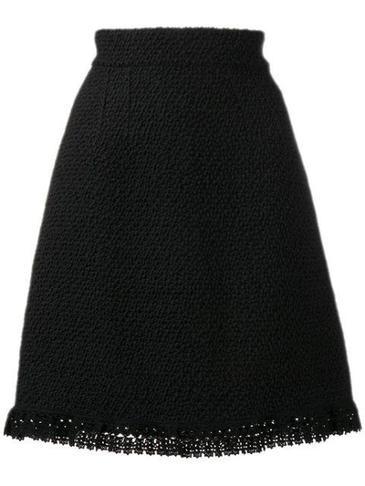 Shop Dolce & Gabbana Crochet Trim Skirt In Black