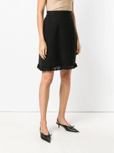 Shop Dolce & Gabbana Crochet Trim Skirt In Black