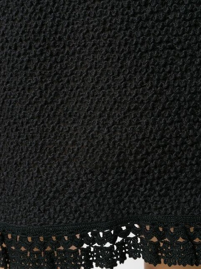 Shop Dolce & Gabbana Crochet Trim Skirt In Black