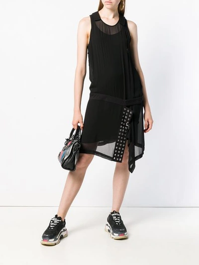 Shop Diesel Asymmetric Eyelet Dress - Black