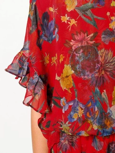 Shop Iro Floral Print Asymmetric Dress - Red