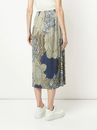 Shop Issey Miyake Pleats Please By  Mass Printed Skirt - Multicolour