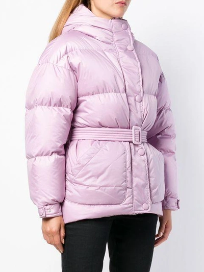 belted puffer jacket