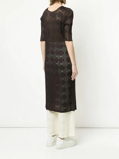 Shop Issey Miyake Pleats Please By  Clover Lace Dress - Brown