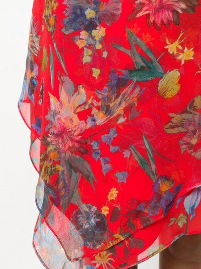 Shop Iro Floral Print Asymmetric Skirt In Red