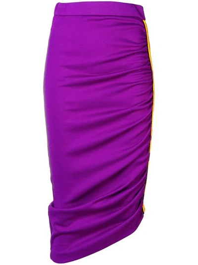 Shop Pinko Asymmetrical Pencil Skirt In Purple