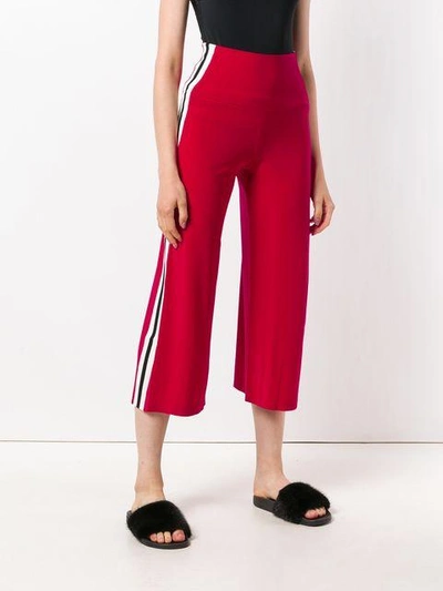 Shop Norma Kamali Side Stripe Cropped Trousers - Red