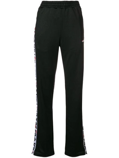 Shop Fila Logo Stripe Sweatpants - Black