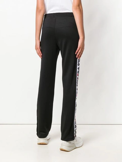 Shop Fila Logo Stripe Sweatpants - Black