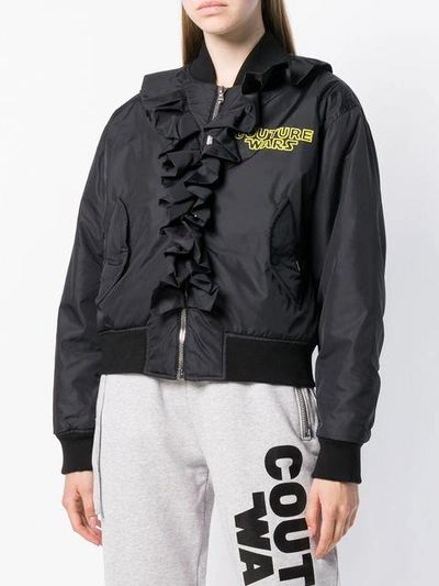 Shop Moschino Couture Wars Bomber Jacket In Black