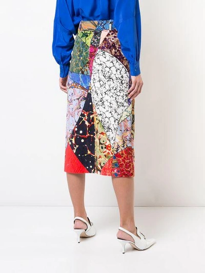 patterned midi skirt