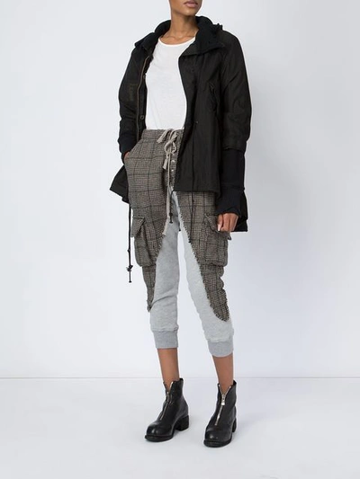 Shop Greg Lauren Cropped Fishtail Parka - Black