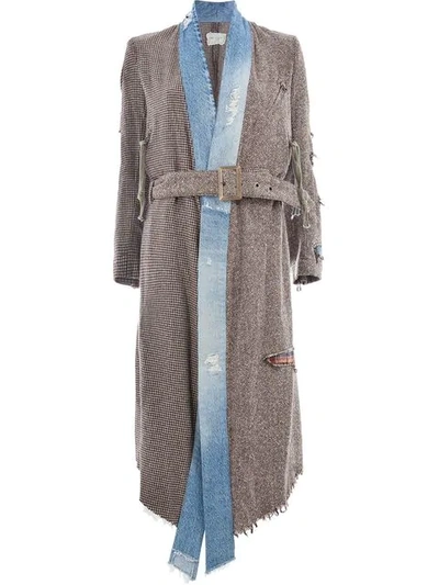 mixed media kimono coat