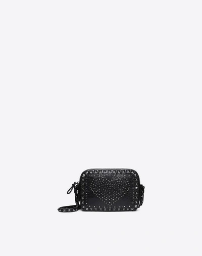 Shop Valentino Punk Heart Camera Bag In Black