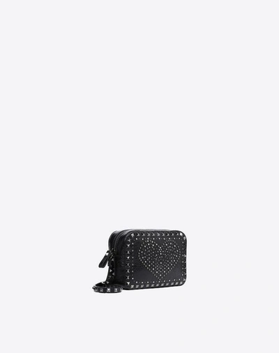 Shop Valentino Punk Heart Camera Bag In Black