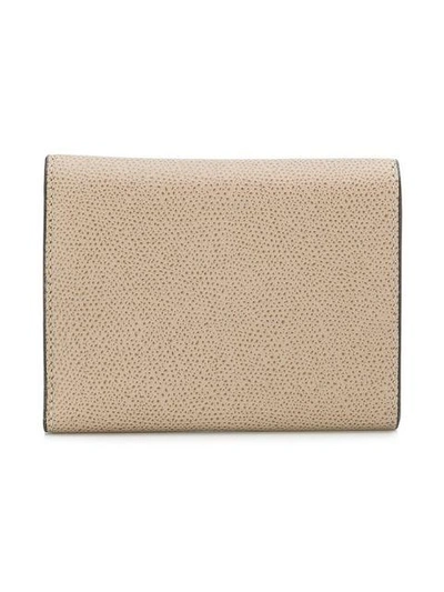 Shop Valextra Tri-fold Wallet - Neutrals