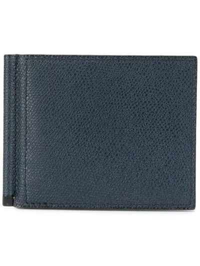 Shop Valextra Hinged Cardholder In Blue