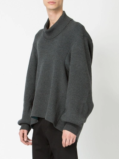 Shop Hed Mayner High Neck Knit Sweater - Grey