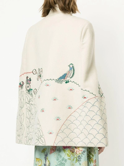 Shop Vilshenko Nature Embroidered Cape In Neutrals