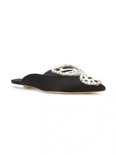 Shop Sophia Webster Butterfly Pearl Mules - Black