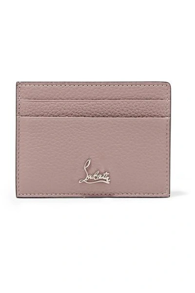 Shop Christian Louboutin Textured-leather Cardholder In Mushroom
