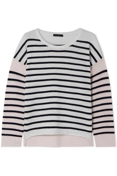 Shop Atm Anthony Thomas Melillo Color-block Striped Cashmere Sweater In Cream