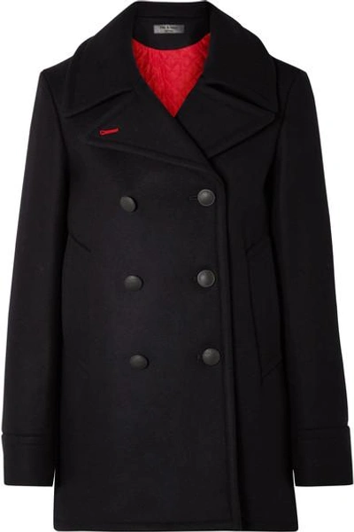 Shop Rag & Bone Nella Wool-blend Felt Coat In Navy