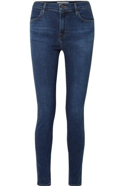 Shop J Brand Maria High-rise Skinny Jeans In Dark Denim