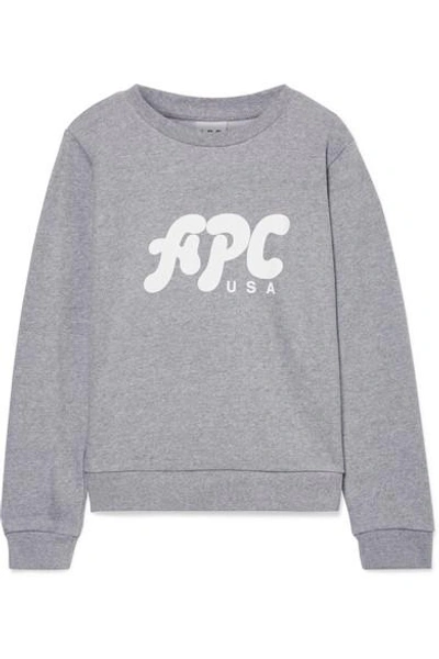 Shop Apc Sweat Emma French Cotton-blend Terry Sweatshirt In Gray