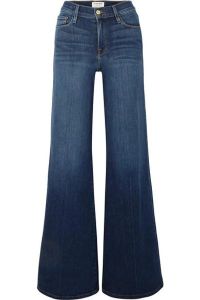 Shop Frame Le Palazzo High-rise Wide-leg Jeans In Light Denim