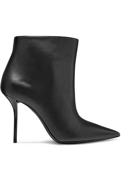 Shop Saint Laurent Pierre Leather Ankle Boots In Black