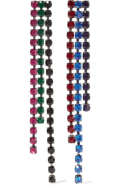 Shop Christopher Kane Silver-tone Crystal Earrings