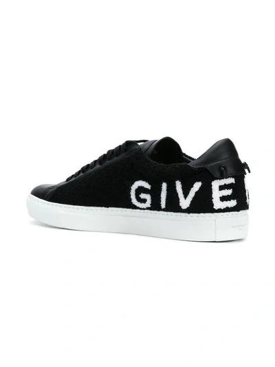 Shop Givenchy Back Logo Flat Sneakers In 004 Black White