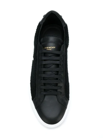 Shop Givenchy Back Logo Flat Sneakers In 004 Black White