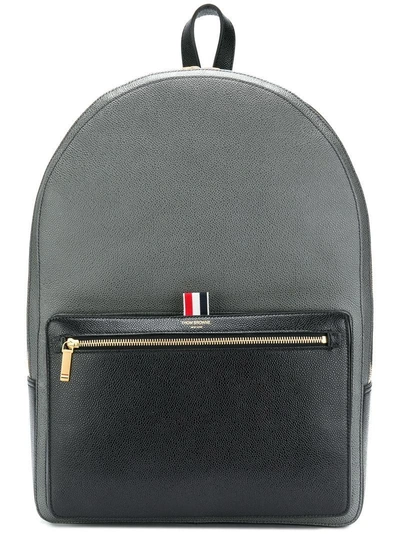 Shop Thom Browne Colorblocked Unstructured Backpack In Pebble & Calf Leather In Black