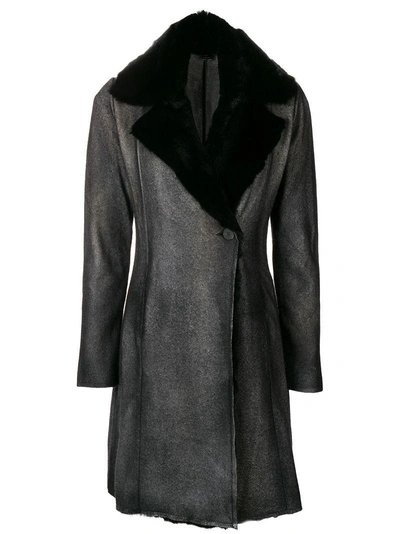 Shop Avant Toi Fur Coat - Grey